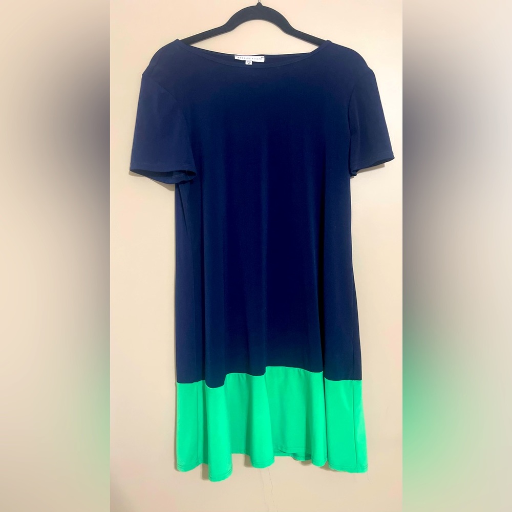 Blue and green dress